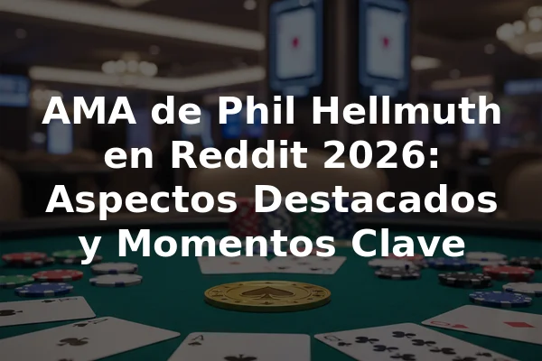 AMA de Phil Hellmuth en Reddit 2026: Aspectos Destacados y Momentos Clave