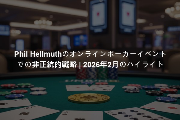 Phil Hellmuthのオンラインポーカーイベントでの非正統的戦略 | 2026年2月のハイライト