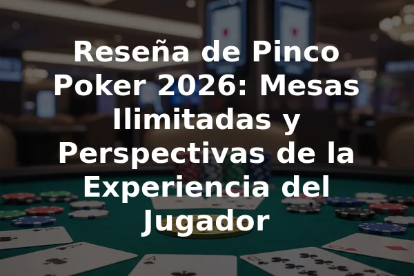 Reseña de Pinco Poker 2026: Mesas Ilimitadas y Perspectivas de la Experiencia del Jugador