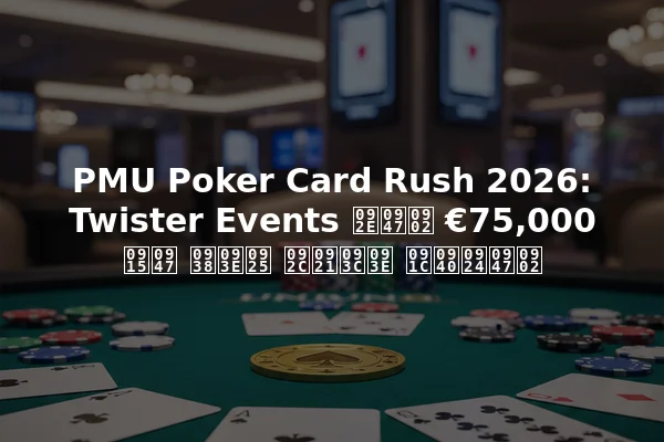 PMU Poker Card Rush 2026: Twister Events में €75,000 के साथ बड़ा जीतें