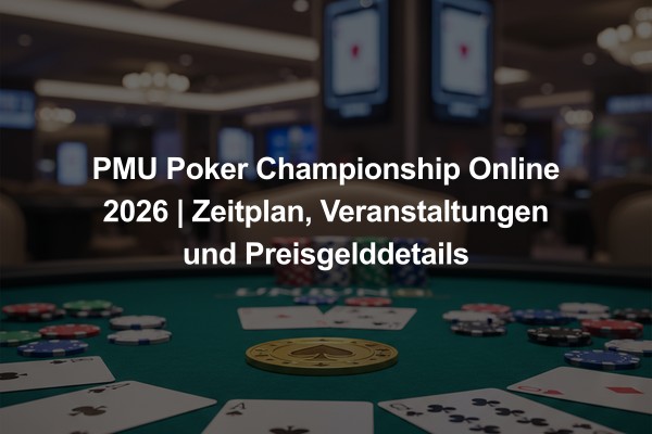 PMU Poker Championship Online 2026 | Zeitplan, Veranstaltungen und Preisgelddetails