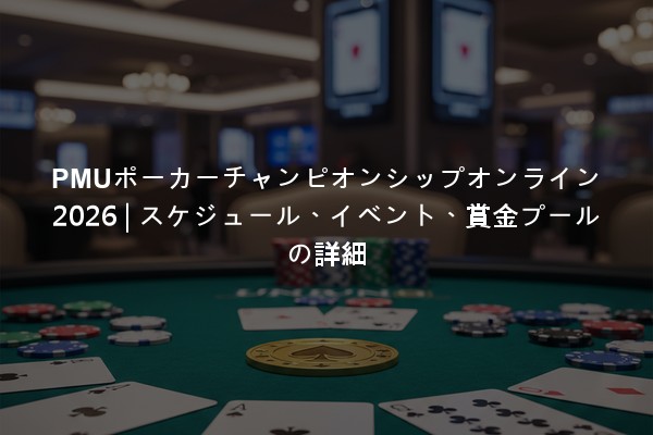 PMUポーカーチャンピオンシップオンライン2026 | スケジュール、イベント、賞金プールの詳細