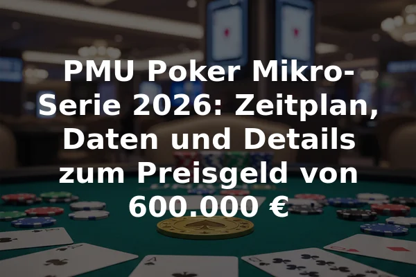 PMU Poker Mikro-Serie 2026: Zeitplan, Daten und Details zum Preisgeld von 600.000 €