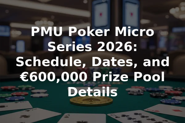 PMU Poker Micro Series 2026: Schedule, Dates, and €600,000 Prize Pool Details