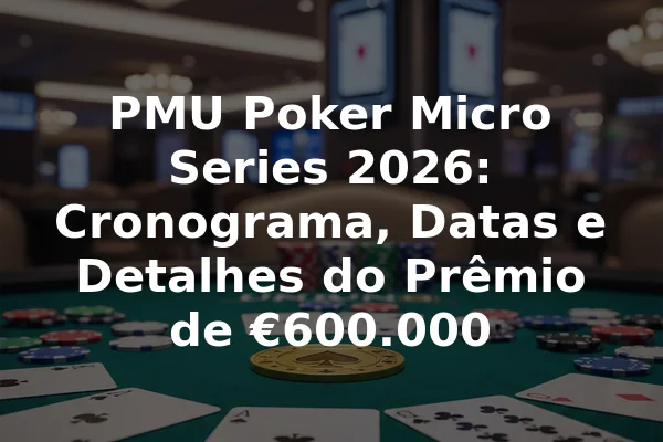 PMU Poker Micro Series 2026: Cronograma, Datas e Detalhes do Prêmio de €600.000