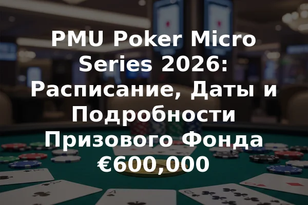 PMU Poker Micro Series 2026: Расписание, Даты и Подробности Призового Фонда €600,000