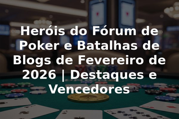 Heróis do Fórum de Poker e Batalhas de Blogs de Fevereiro de 2026 | Destaques e Vencedores
