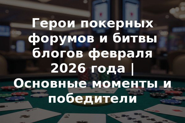 Герои покерных форумов и битвы блогов февраля 2026 года | Основные моменты и победители