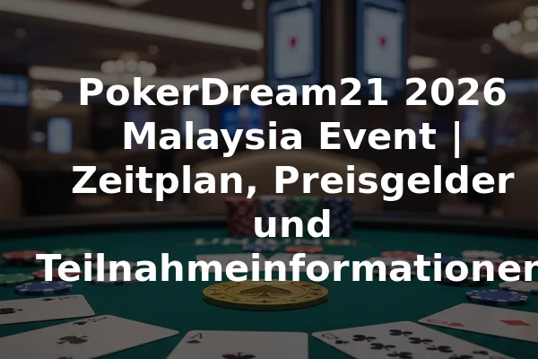 PokerDream21 2026 Malaysia Event | Zeitplan, Preisgelder und Teilnahmeinformationen