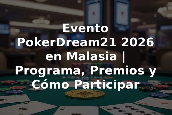 Evento PokerDream21 2026 en Malasia | Programa, Premios y Cómo Participar