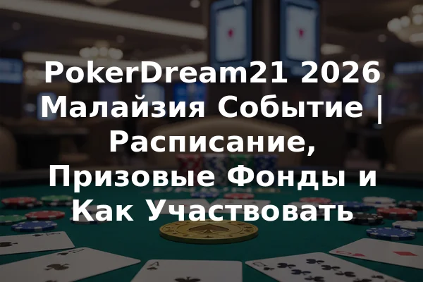 PokerDream21 2026 Малайзия Событие | Расписание, Призовые Фонды и Как Участвовать