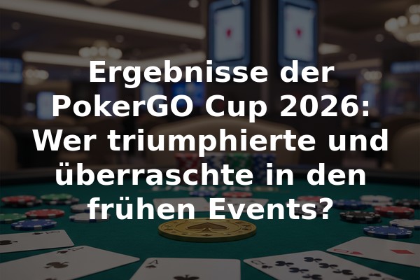 Ergebnisse der PokerGO Cup 2026: Wer triumphierte und überraschte in den frühen Events?