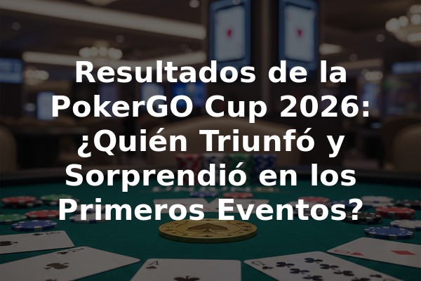Resultados de la PokerGO Cup 2026: ¿Quién Triunfó y Sorprendió en los Primeros Eventos?
