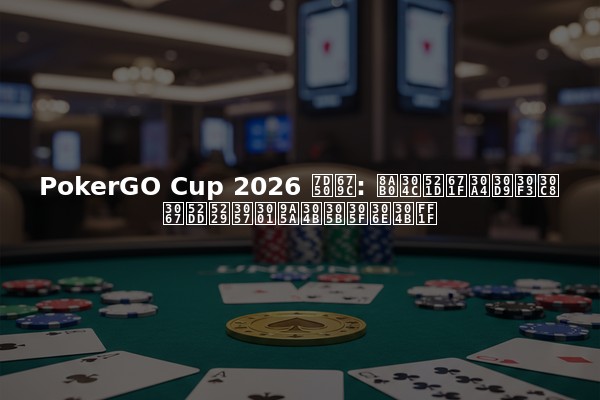 PokerGO Cup 2026 結果: 誰が初期イベントで勝利し、驚かせたのか？