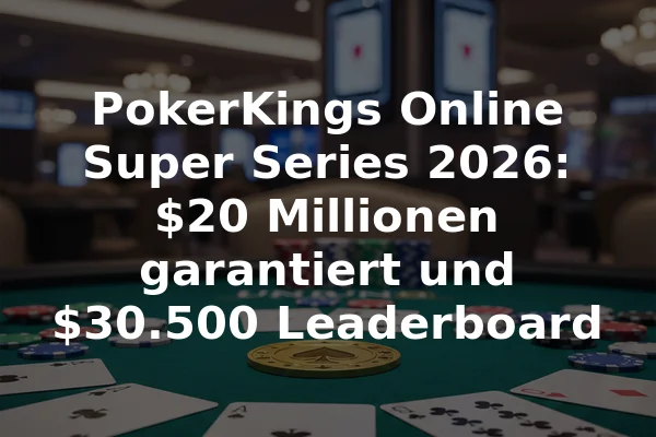 PokerKings Online Super Series 2026: $20 Millionen garantiert und $30.500 Leaderboard