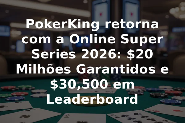 PokerKing retorna com a Online Super Series 2026: $20 Milhões Garantidos e $30,500 em Leaderboard