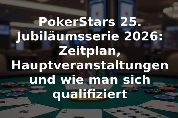 PokerStars 25. Jubiläumsserie 2026: Zeitplan, Hauptveranstaltungen und wie man sich qualifiziert