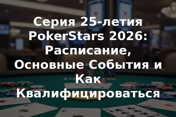 Серия 25-летия PokerStars 2026: Расписание, Основные События и Как Квалифицироваться