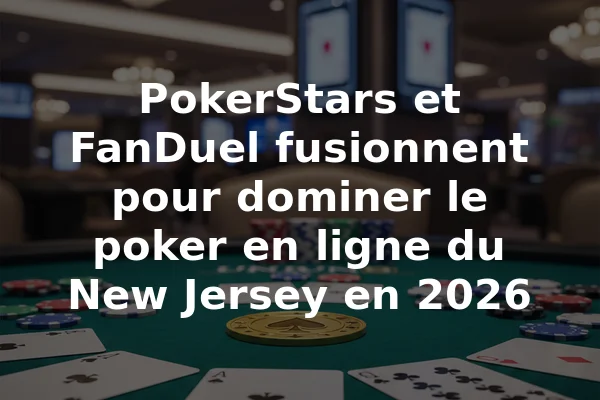 PokerStars et FanDuel fusionnent pour dominer le poker en ligne du New Jersey en 2026