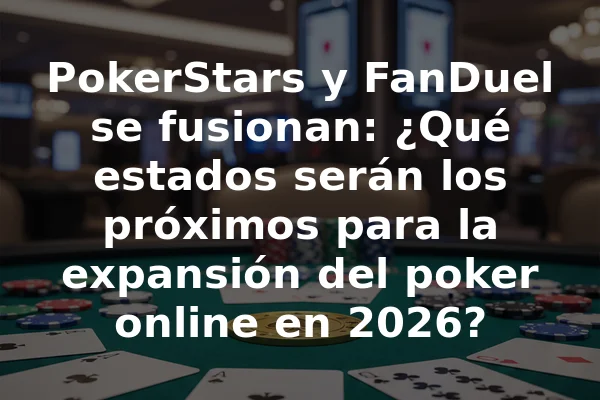 PokerStars y FanDuel se fusionan: ¿Qué estados serán los próximos para la expansión del poker online en 2026?