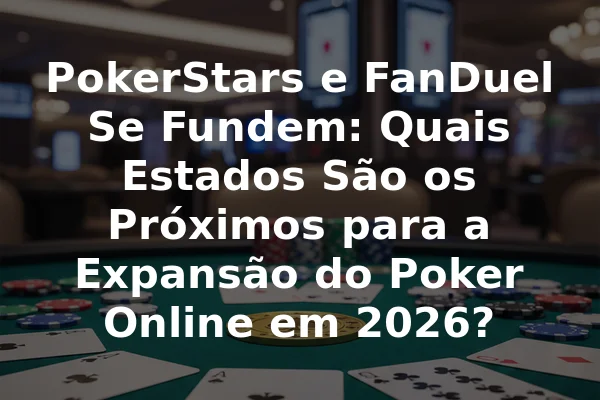 PokerStars e FanDuel Se Fundem: Quais Estados São os Próximos para a Expansão do Poker Online em 2026?
