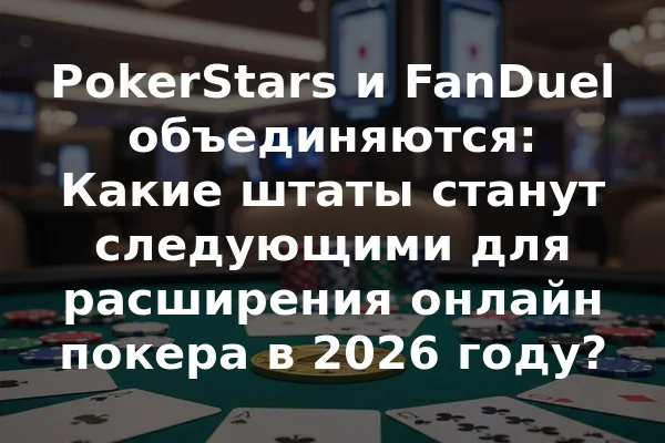PokerStars и FanDuel объединяются: Какие штаты станут следующими для расширения онлайн покера в 2026 году?