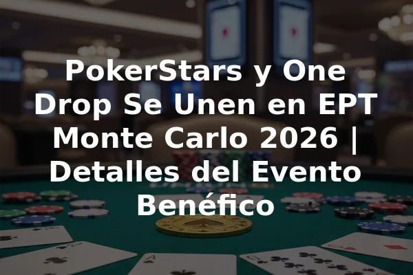 PokerStars y One Drop Se Unen en EPT Monte Carlo 2026 | Detalles del Evento Benéfico