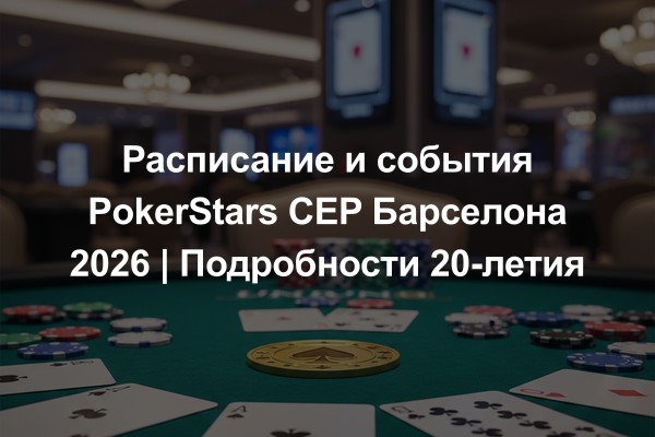 Расписание и события PokerStars CEP Барселона 2026 | Подробности 20-летия
