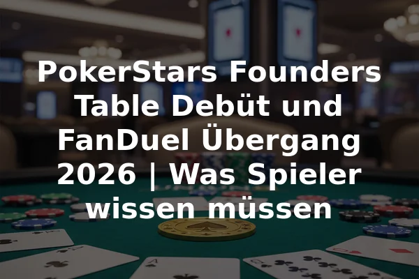 PokerStars Founders Table Debüt und FanDuel Übergang 2026 | Was Spieler wissen müssen