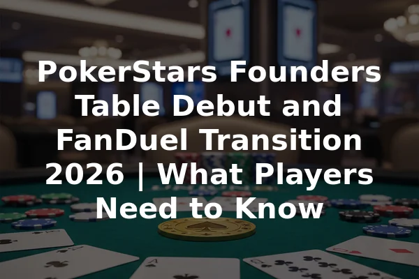 PokerStars Founders Table Debut and FanDuel Transition 2026 | What Players Need to Know