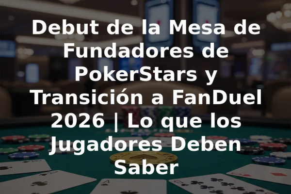 Debut de la Mesa de Fundadores de PokerStars y Transición a FanDuel 2026 | Lo que los Jugadores Deben Saber