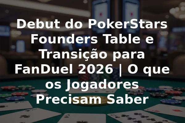 Debut do PokerStars Founders Table e Transição para FanDuel 2026 | O que os Jogadores Precisam Saber