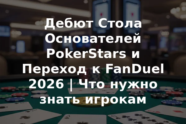 Дебют Стола Основателей PokerStars и Переход к FanDuel 2026 | Что нужно знать игрокам