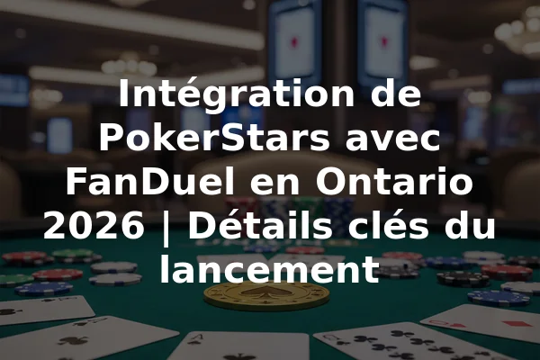 Intégration de PokerStars avec FanDuel en Ontario 2026 | Détails clés du lancement