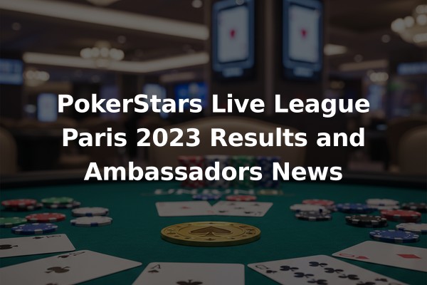 PokerStars Live League Paris 2023 Results and Ambassadors News