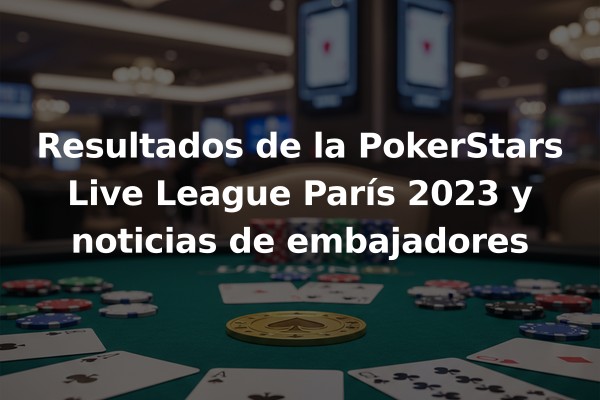 Resultados de la PokerStars Live League París 2023 y noticias de embajadores
