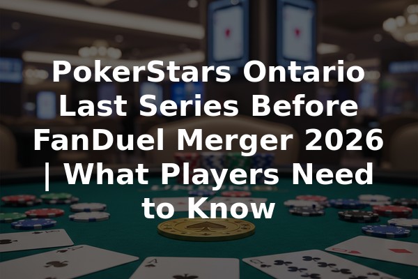 PokerStars Ontario Last Series Before FanDuel Merger 2026 | What Players Need to Know