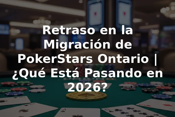 Retraso en la Migración de PokerStars Ontario | ¿Qué Está Pasando en 2026?