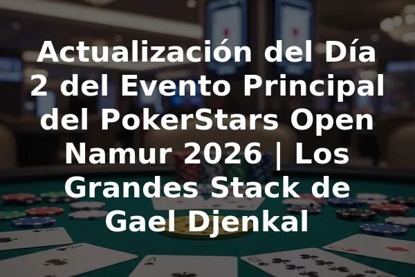 Actualización del Día 2 del Evento Principal del PokerStars Open Namur 2026 | Los Grandes Stack de Gael Djenkal