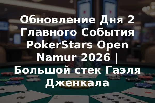 Обновление Дня 2 Главного События PokerStars Open Namur 2026 | Большой стек Гаэля Дженкала