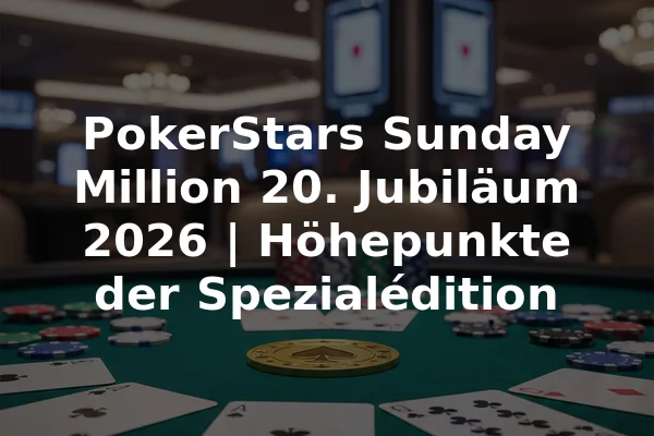 PokerStars Sunday Million 20. Jubiläum 2026 | Höhepunkte der Spezialédition