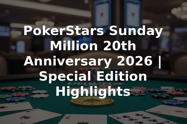 PokerStars Sunday Million 20th Anniversary 2026 | Special Edition Highlights