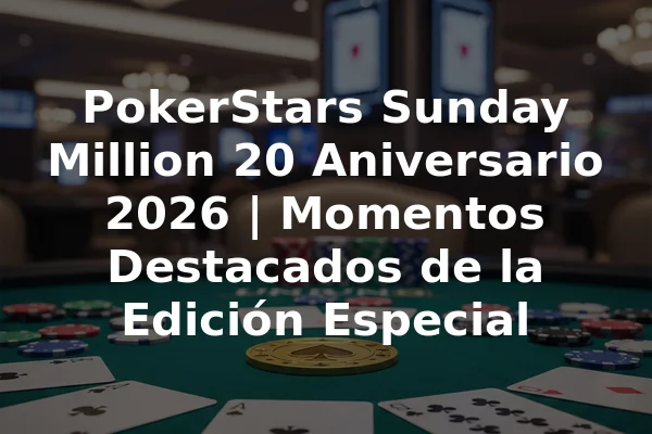 PokerStars Sunday Million 20 Aniversario 2026 | Momentos Destacados de la Edición Especial