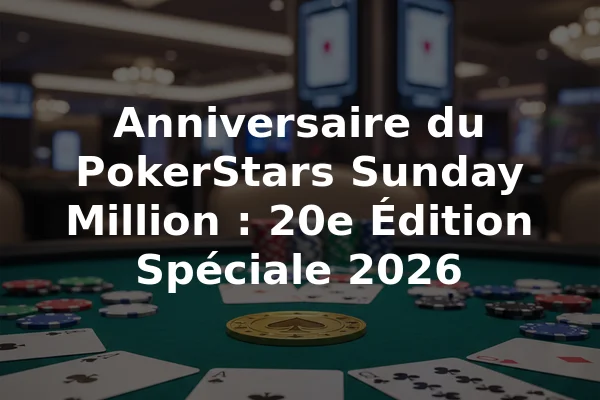 Anniversaire du PokerStars Sunday Million : 20e Édition Spéciale 2026