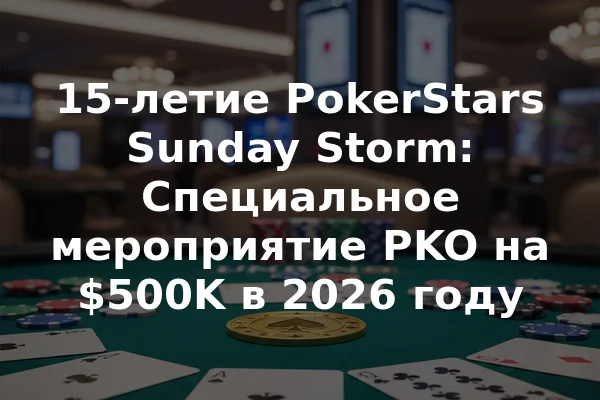 15-летие PokerStars Sunday Storm: Специальное мероприятие PKO на $500K в 2026 году