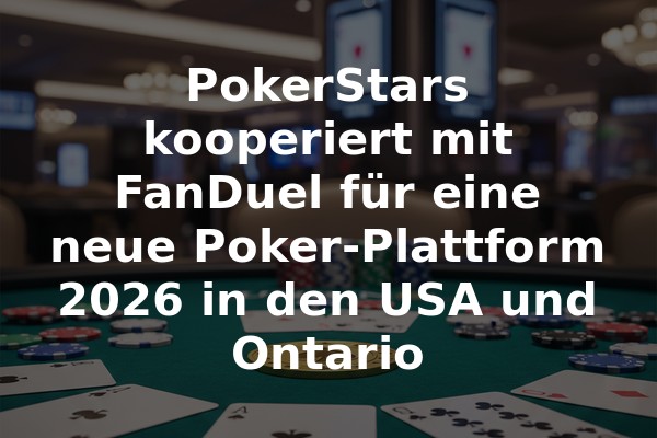 PokerStars kooperiert mit FanDuel für eine neue Poker-Plattform 2026 in den USA und Ontario