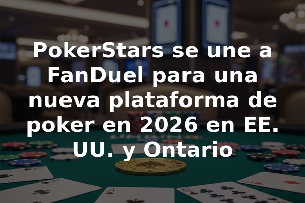PokerStars se une a FanDuel para una nueva plataforma de poker en 2026 en EE. UU. y Ontario