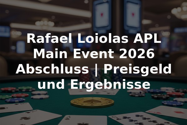 Rafael Loiolas APL Main Event 2026 Abschluss | Preisgeld und Ergebnisse