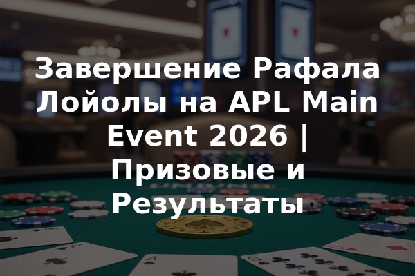 Завершение Рафала Лойолы на APL Main Event 2026 | Призовые и Результаты