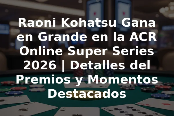 Raoni Kohatsu Gana en Grande en la ACR Online Super Series 2026 | Detalles del Premios y Momentos Destacados